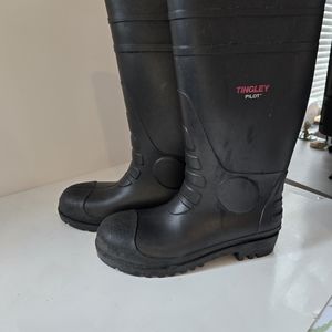 Mens TINGLEY Pilot Rubber Work Rain Boots US 8 Waterproof just cleaned in pic